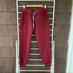 Figs Burgundy Zamora Joggers Small Petite - NO LABELS